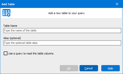 Add a new table to your query